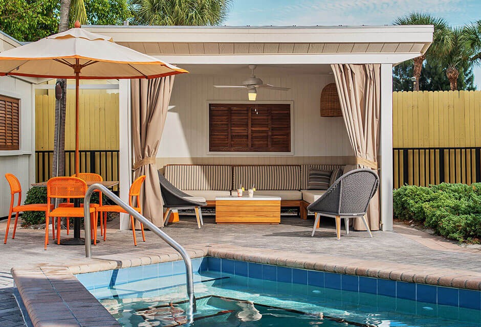 pool cabana at St. Pete Shores Hotel