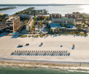 aerial beach view of St. Pete Shores Hotel