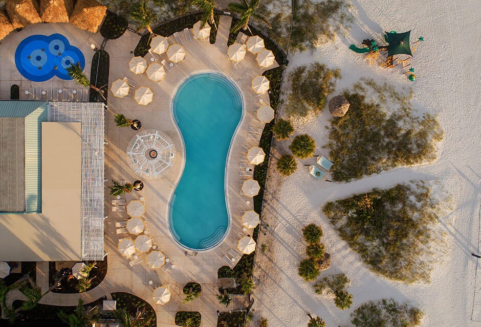 St. Pete Shores Hotel aerial view