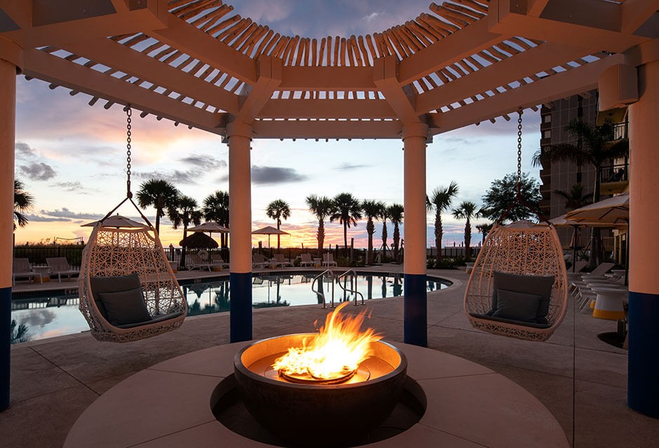 North Pool fire pit at St. Pete Shores Hotel 1
