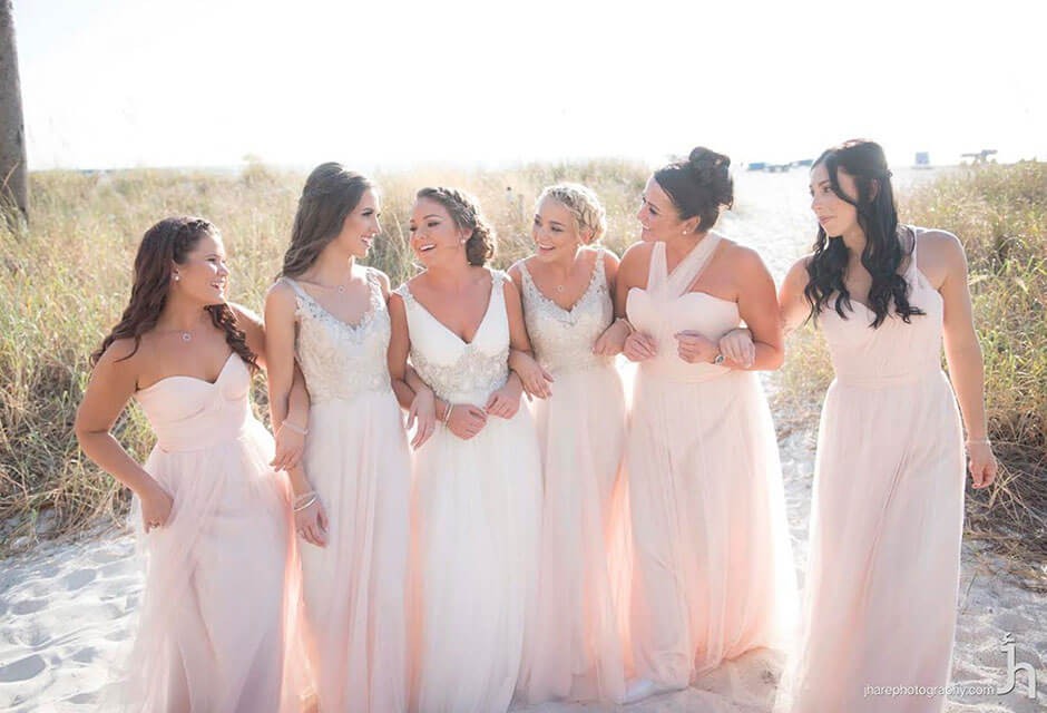 bride and bridesmaids at St. Pete Shores Hotel