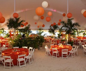 wedding reception at St. Pete Shores Hotel in red