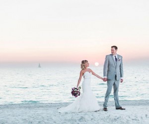 Sirata bride and groom on the beach sunset